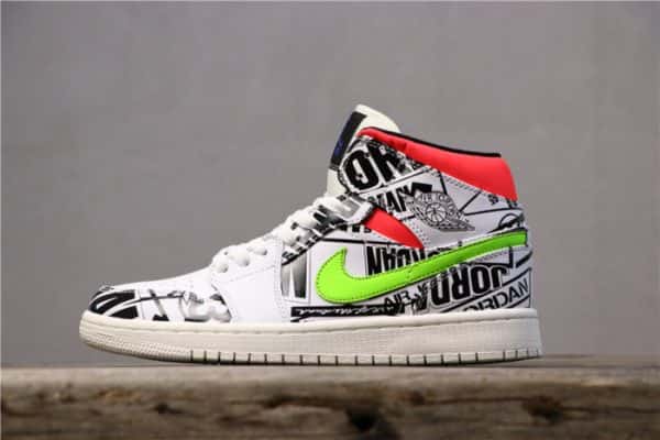 Air Jordan 1 Mid All-Over Logos 554724-119