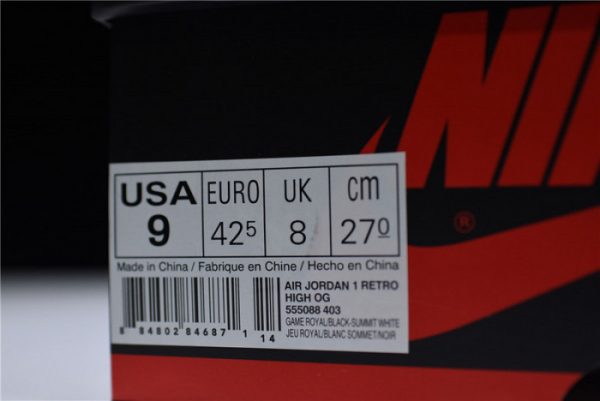 Air Jordan 1 Og ¡°Game Royal¡± Blue 555088-403