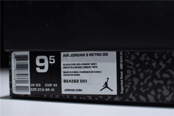 Air Jordan 3 ¡°Black Cement¡± 854262-001