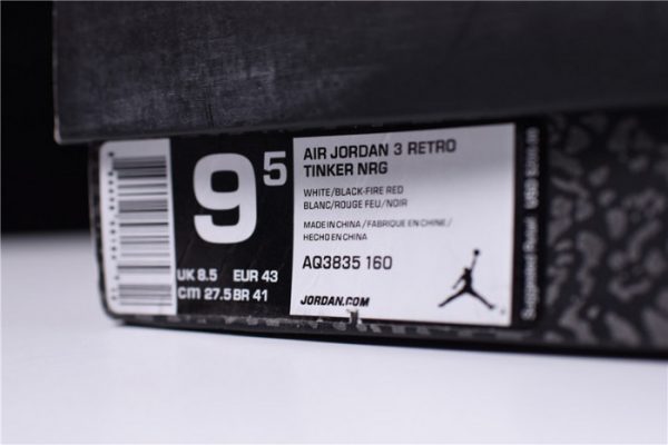 Air Jordan 3 Retro Nrg Tinker Fire Red Mens Aq3835-160