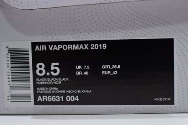 Nike Air Vapormax 2019 ¡°Triple Black¡± Ar6631-004