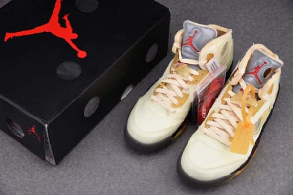 Ofw Air Jordan 5 Sail Fire Red Dh8565-100