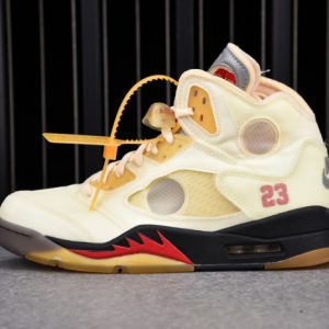 Ofw Air Jordan 5 Sail Fire Red Dh8565-100