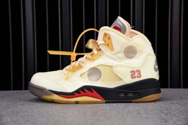 Ofw Air Jordan 5 Sail Fire Red Dh8565-100