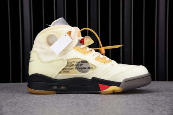 Ofw Air Jordan 5 Sail Fire Red Dh8565-100