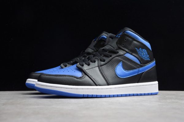 Air Jordan 1 Mid Black Hyper Royal 554724-068