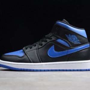 Air Jordan 1 Mid Black Hyper Royal 554724-068