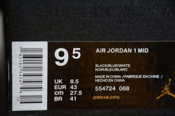 Air Jordan 1 Mid Black Hyper Royal 554724-068