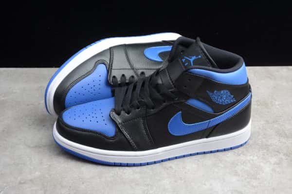 Air Jordan 1 Mid Black Hyper Royal 554724-068