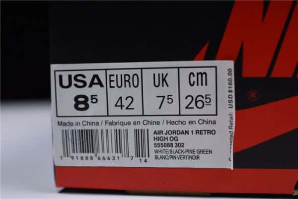 Air Jordan 1 High Og Nrg Pine Green/Sail-Black 555088-302