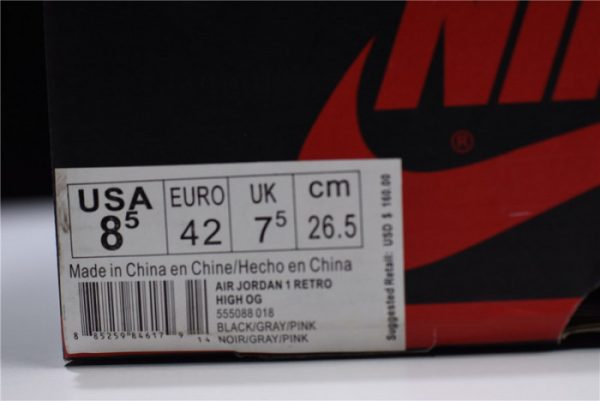 Air Jordan 1 Neutral Grey Hyper Crimson 555088-018