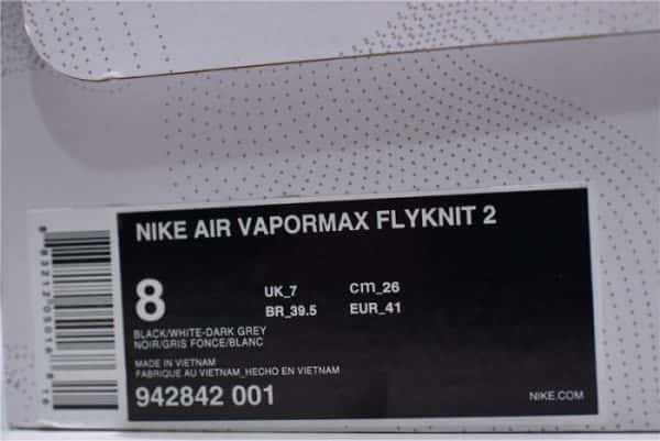 Nike Air Vapormax Flyknit 2.0 Running Sneakers Black/Grey 942842-001