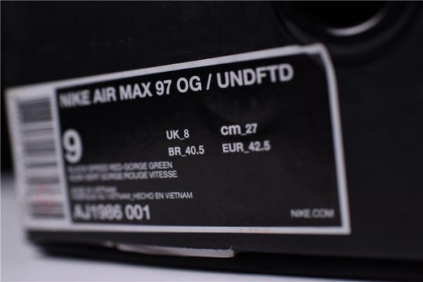 Nike Air Max 97 Og/ Undftd "Undefeated" Black Aj1986-001