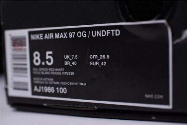 Nike Air Max 97 Og/ Undftd "Undefeated"Aj1986-100
