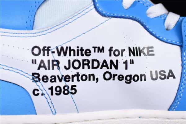 Ofw Air Jordan 1 Powder Blue Unc Aq0818-148