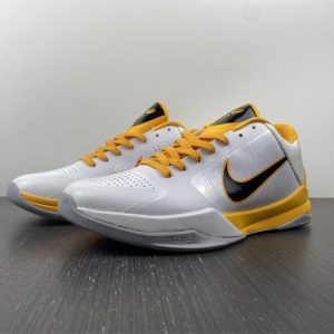 Nike Zoom Kobe 5 White Black Yellow 386430-104