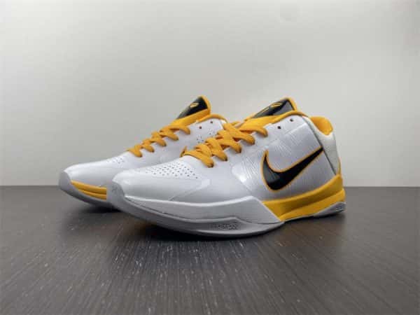 Nike Zoom Kobe 5 White Black Yellow 386430-104