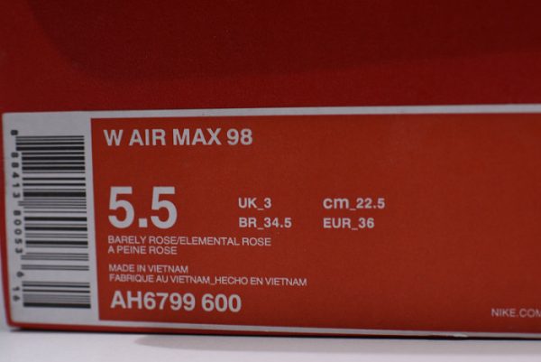 Nike Air Max 98 Barely Rose Ah6799-600