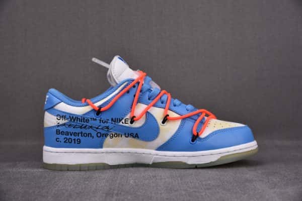 Ofw X Nike Dunk Low White Blue Ct0856-403