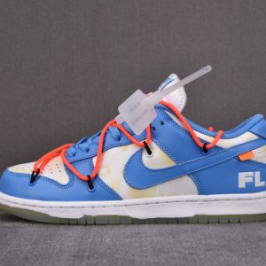 Ofw X Nike Dunk Low White Blue Ct0856-403