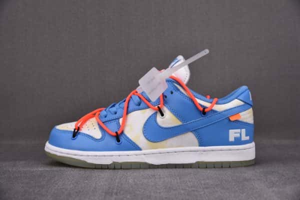 Ofw X Nike Dunk Low White Blue Ct0856-403