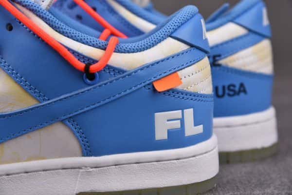 Ofw X Nike Dunk Low White Blue Ct0856-403
