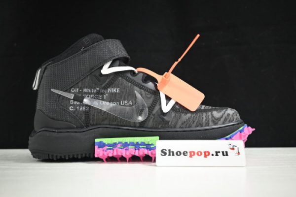 Ofw X Nike Air Force 1 Mid Black Do6290-001