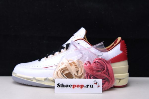 Ofw X Air Jordan 2 Low Sp White Red Dj4375-106