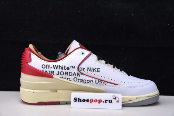 Ofw X Air Jordan 2 Low Sp White Red Dj4375-106