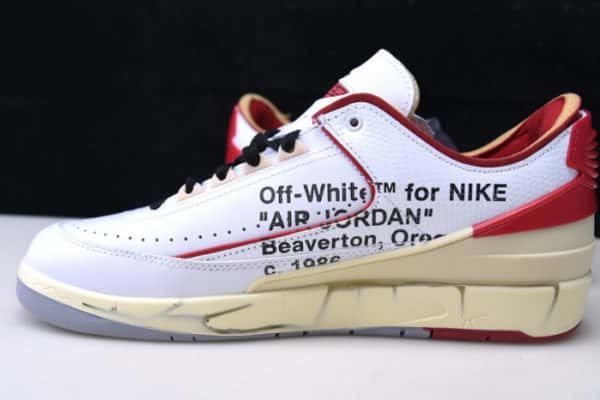 Ofw X Air Jordan 2 Low Sp White Red Dj4375-106