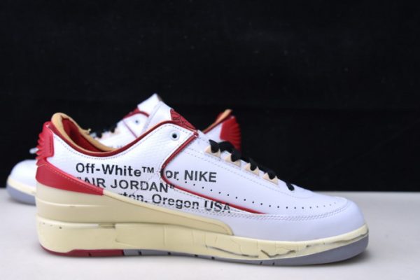 Ofw X Air Jordan 2 Low Sp White Red Dj4375-106