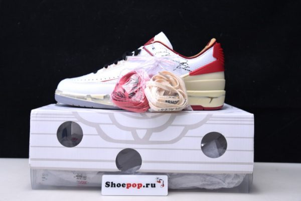 Ofw X Air Jordan 2 Low Sp White Red Dj4375-106