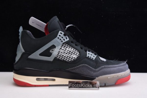 Ofw X Air Jordan 4 ¡°Bred¡± Black/Red Cv9388-001