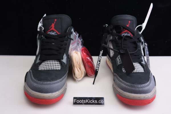 Ofw X Air Jordan 4 ¡°Bred¡± Black/Red Cv9388-001