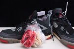 Ofw X Air Jordan 4 ¡°Bred¡± Black/Red Cv9388-001