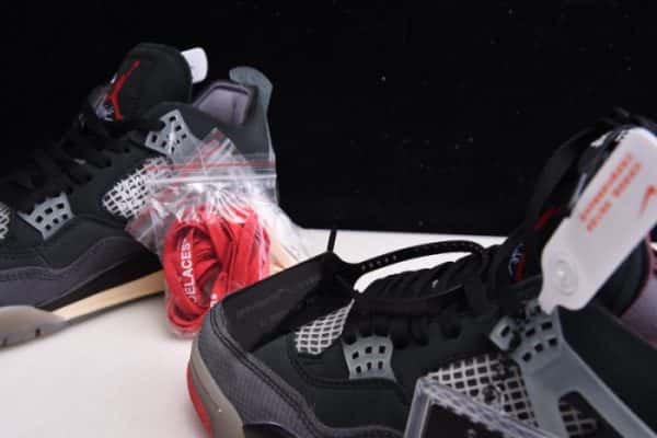 Ofw X Air Jordan 4 ¡°Bred¡± Black/Red Cv9388-001