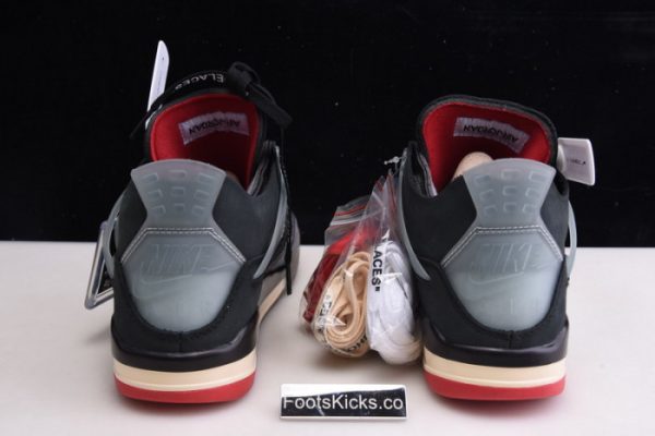 Ofw X Air Jordan 4 ¡°Bred¡± Black/Red Cv9388-001