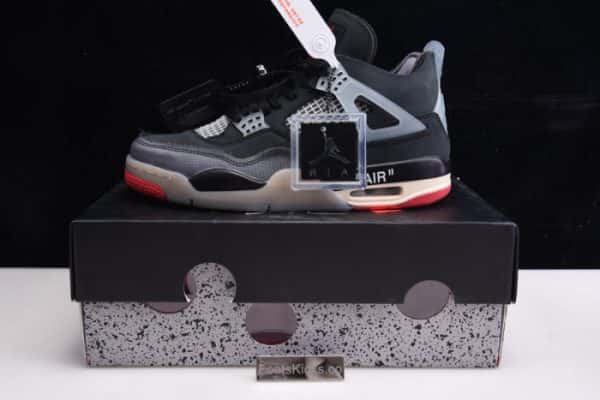 Ofw X Air Jordan 4 ¡°Bred¡± Black/Red Cv9388-001