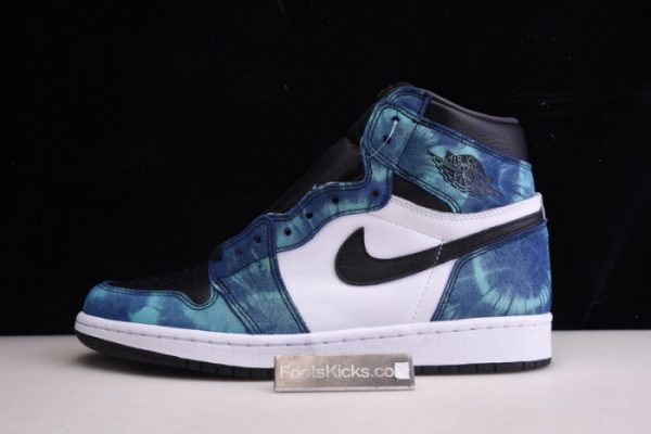 Air Jordan 1 Tie-Dye White Black Aurora Green Cd0461-100