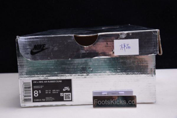 Ofw X Nike Air Rubber Dunk ¡°University Gold Cu6015-700