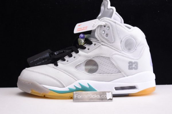 Ofw Air Jordan 5 White Green Purple Ct8480-105
