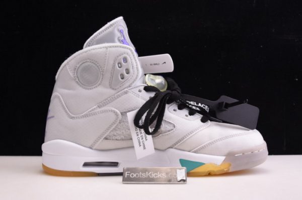 Ofw Air Jordan 5 White Green Purple Ct8480-105