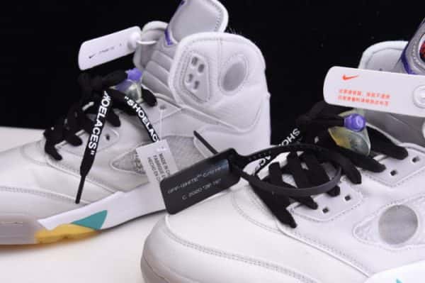Ofw Air Jordan 5 White Green Purple Ct8480-105