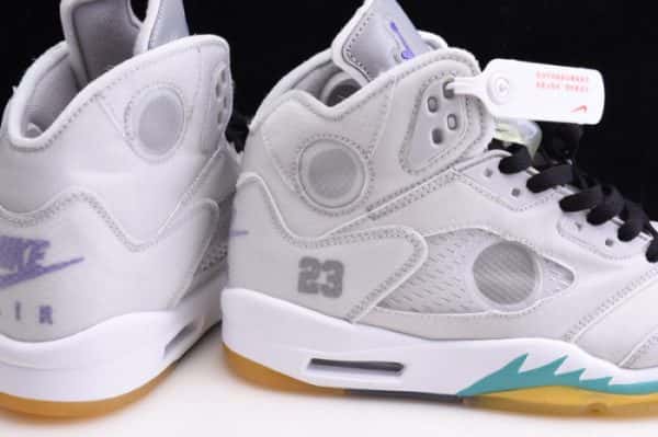 Ofw Air Jordan 5 White Green Purple Ct8480-105