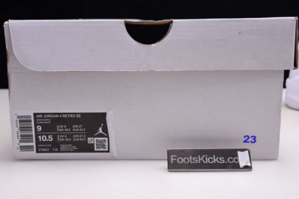 Air Jordan 4 Retro ¡°Pure Money¡± White Purple Ct8527-115