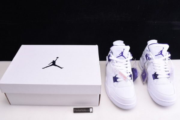 Air Jordan 4 Retro ¡°Pure Money¡± White Purple Ct8527-115