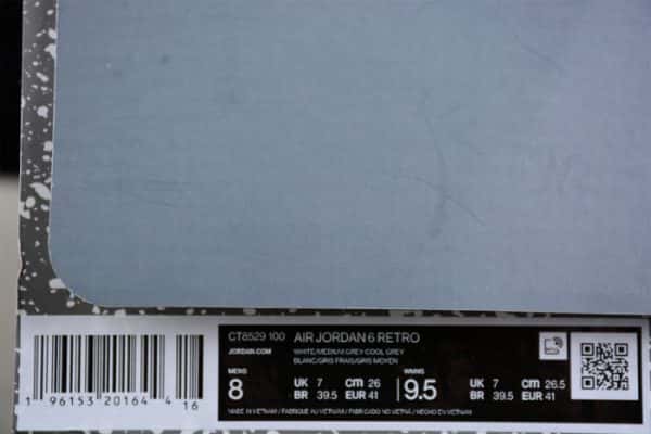 Air Jordan 6 "Cool Grey" Ct8529-100