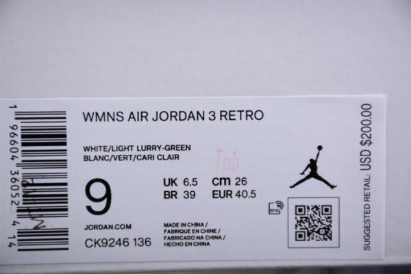Air Jordan 3 Lucky Green Ck9246-136