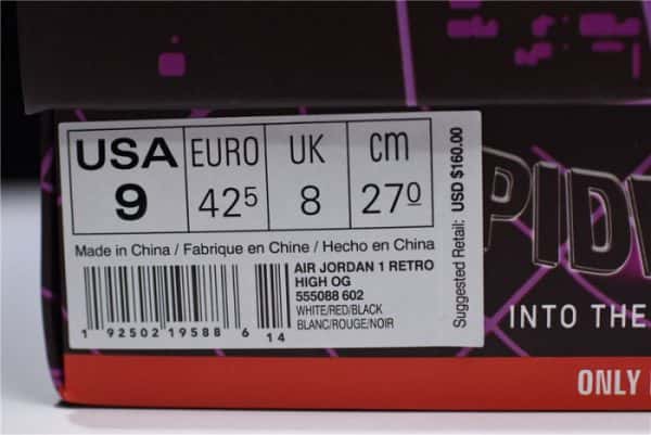 Air Jordan 1 Retro High Spider-Man 555088-602