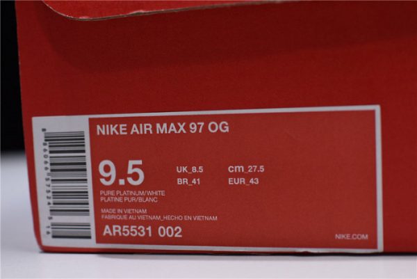 Nike Air Max 97 White Red Ar5531-002